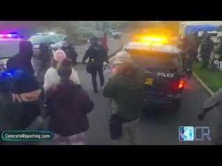 Kris hunter portland oregon chaz part 2 #chazpart2 altercation as antifa chases off portland pd from the red house courtesy