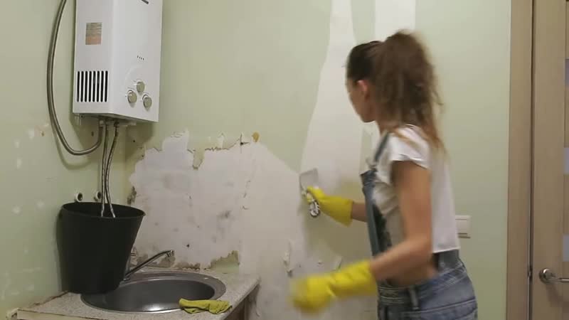 Девушка сделала ремонт кухни 5 кв м за копейки своими руками