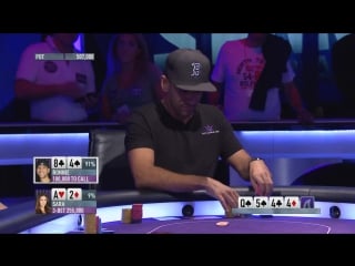 Amazing poker hand with miss finland mayhem on the shark cage! pokerstars