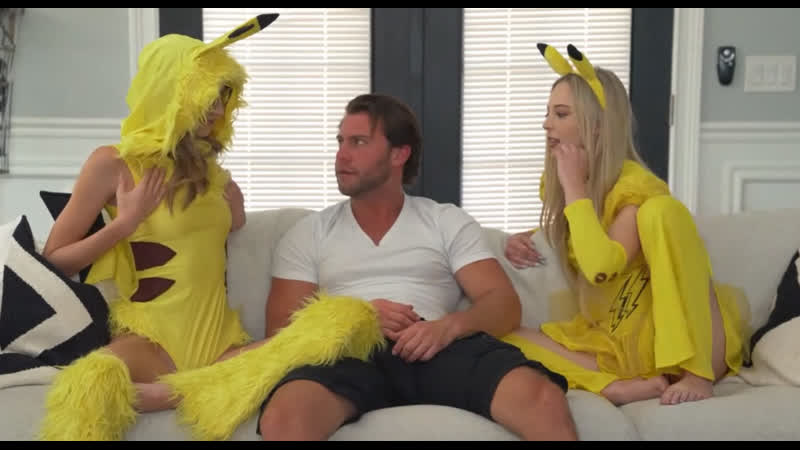 Девушки нарядись в костюмы покемонов и страстно прыгают на конце мужика )
