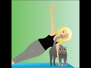 Surya namaskar with my cat comments