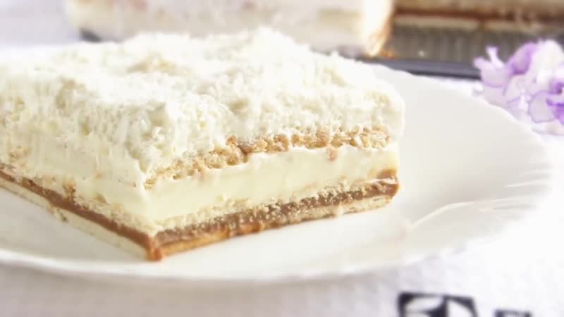 Торт без выпечки из печенья райское от vikka video (ингредиенты в описании видео)