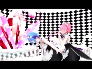 【mmd】rezero kara hajimeru isekai seikatsu viva happy レム ラムでビバハピ【リゼロ】