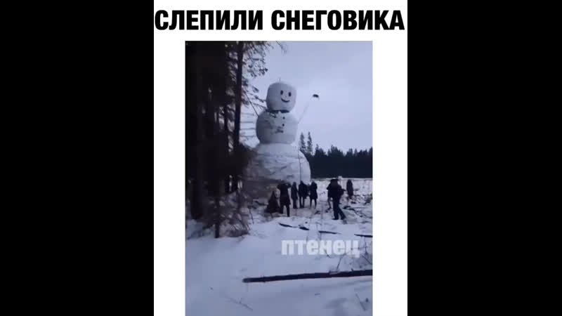 Слепили снеговика