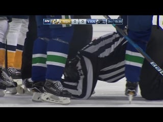 Linesman lonnie cameron takes dump in off side of the head