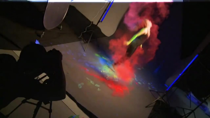 Креативная фотосессия с сухими красками в студии