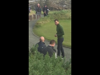 Jamie between shots at dunhill links