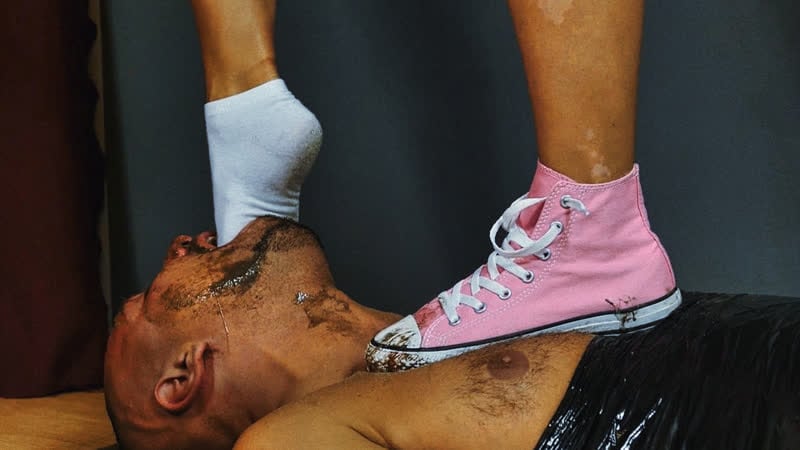 [4] com/ffmdm / lady kara socks gagging / feet, femdom, fetish, gagging, раб, goddess, ножки, foot, deep, throat, slave