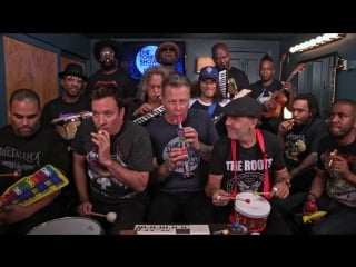 Jimmy fallon, metallica the roots sing enter sandman (classroom instruments)