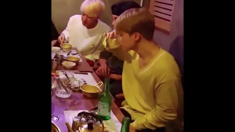 They said just a little shot when jimin just turned rice wine into freaking water drinking it for a sec