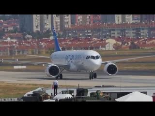 The footage of the mc 21 300 landing in istanbul turkey to be represented during teknofest2019