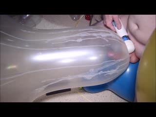 Vibrator and cumming inside a big neck balloon
