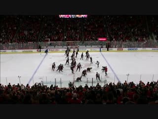 Carolina hurricanes drop like dominoes in post game celebration