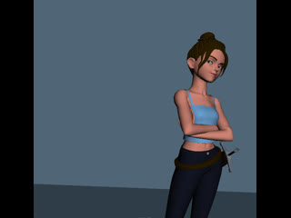 Девушка с мечом анимация maya крупный план