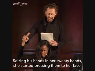 Tom hiddleston reading anna karenina at dickens vs tolstoy debate, october 2, 2018