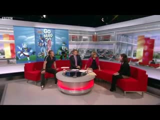 Magnus scheving & julianna mauriello at bbc breakfast (lazytown)