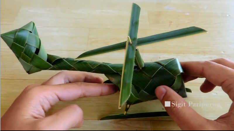 Вертолёт cara membuat helikopter kerajinan daun kelapa kreasi janur diy