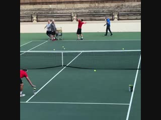 Dominic thiem at the training