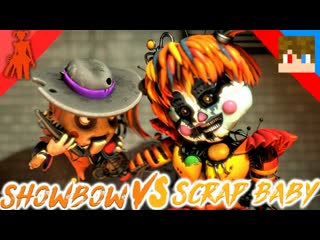 Tihonsyah [sfm fnaf] scrap baby vs showdown bandit