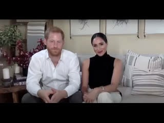 Malala yousafzai speaks with the duke and duchess of sussex on day of the girl