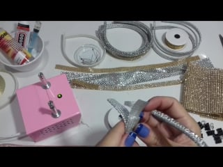 Como fazer tiara com manta de strass tutorial, pap, diy by iris lima