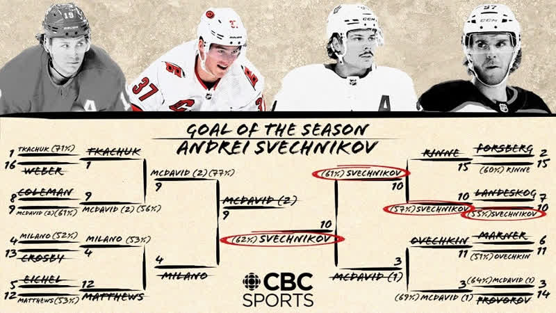 Svechnikovs lacrosse style goal