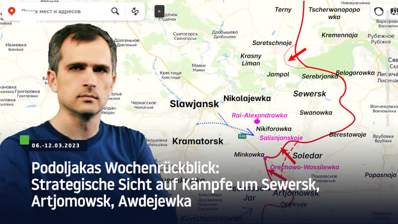 Podoljakas wochenrückblick strategische sicht auf kämpfe um sewersk, artjomowsk, awdejewka