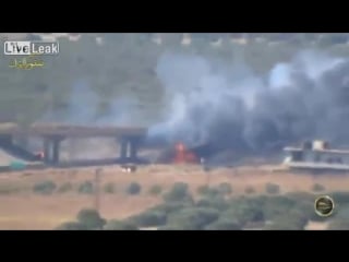 Уничтожают одним залпом из птрк bgm 71tow пикап техничку и два автомобиля на джиср