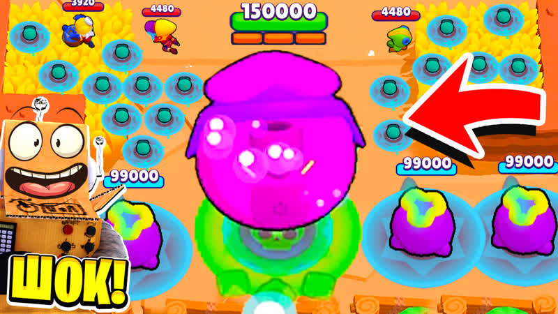 Огромная ева против всех бравлеров! блохи бессметрые евы brawl stars