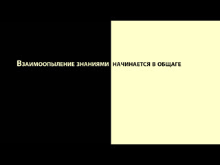 Взаимоопыление знаниями начинается в общаге