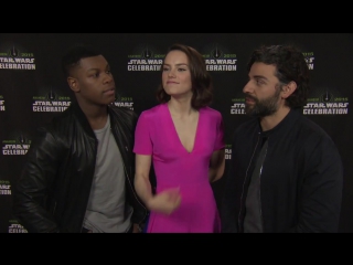 Star wars celebration anaheim 2015 the force awakens cast john boyega, daisy ridley, oscar isaac