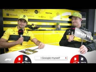 Renaults carlos sainz and nico hulkenberg grill the grid truth or lie
