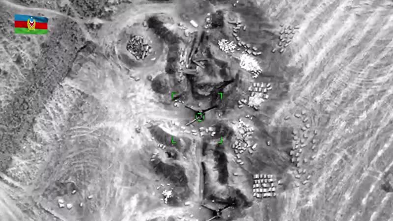 Удары азербайджанских бпла по артиллерии и технике нкр