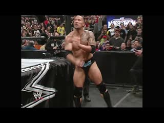 Full match the rock n sock connection vs evolution handicap match wrestlemania 20