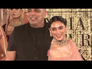 Tahiliani’s showstopper, actor aditi rao hydari, dressed in a magical peach lehe