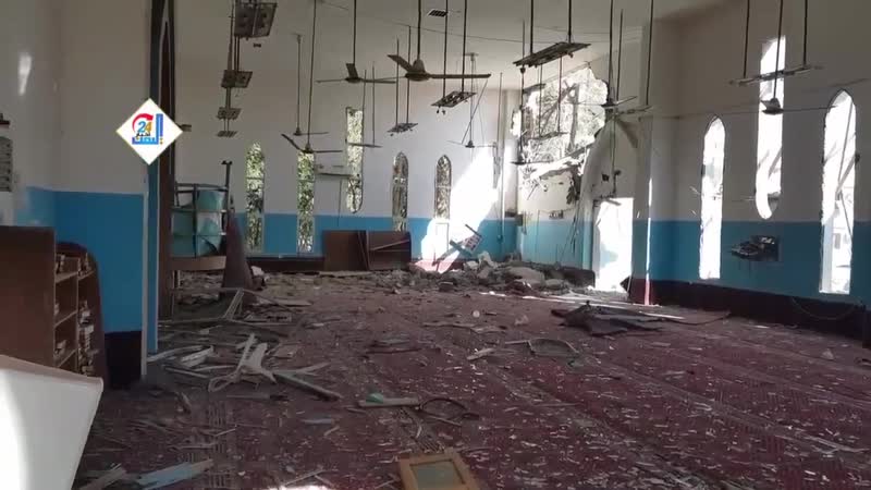 مقطع فيديو من داخل المسجد الذي استهدفه الصاروخ