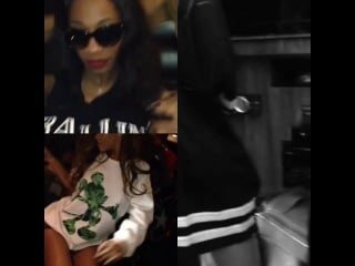 Throw back video number 2 lolol top @mforde11 and bottom / right @badgalriri clapping her ass as usual tour life throwbk