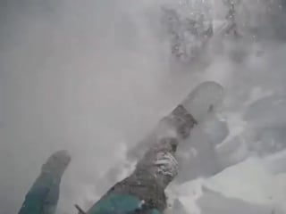 Pov of a snowboarder being carried by an avalanche (he lived)