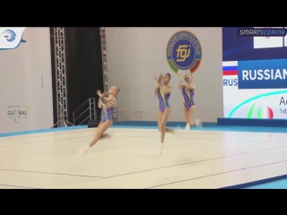 Aerobic gymnastics 1st european ag1 competition 2017 trio final rus 2