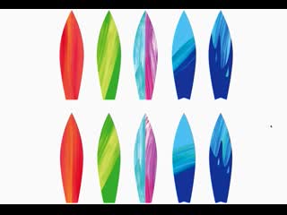 How to create a vector paint streaked surfboard