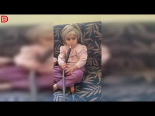 Mother gives into her daughter's tantrum by giving her shisha pipe back