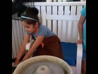 Pottering around at her pottery class !! ❤️❤️❤️ #sitara my little baby