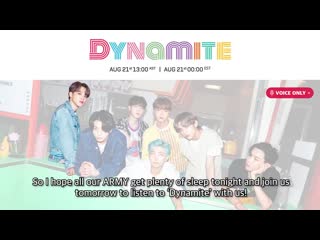 Bts dynamite countdown live까지 d 1! '방탄소년단의 dynamite는 다' 한 단어로 표현하여 트윗을 남겨주세요! 방탄소년단이 읽어드립니다!