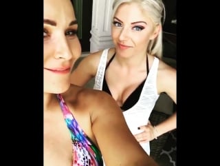 “#wwenatalya #alexabliss #selfie #video #bikini #pool #swimsuit #damn #wow #tan #poolparty #tanning…”