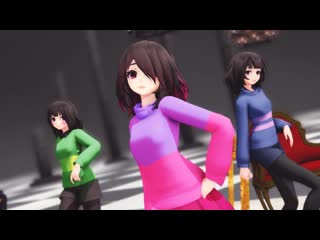 【mmd ll glitchtale】delusion disease girl [ frisk ♥ betty ♥ chara ] (1080p upscale)