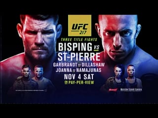 Ufc 217 bisping vs st pierre live from new york