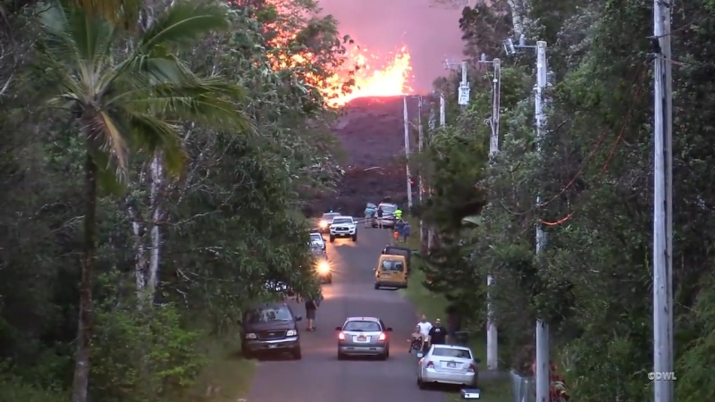 Fast lava flow emergency evacuation in leilani (may 27, 2018)