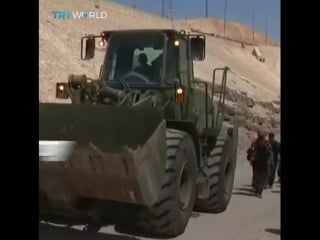 Trt world israelis have dumped rocks to cut off all roads leading to khan al ahmar, in west bank, threatened with demolition