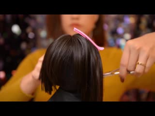 Asmr relaxing salon haircut head massage, scissors and clipper(no talking)