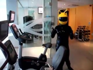 Celty durarara cosplay workout latex catsuit 18+